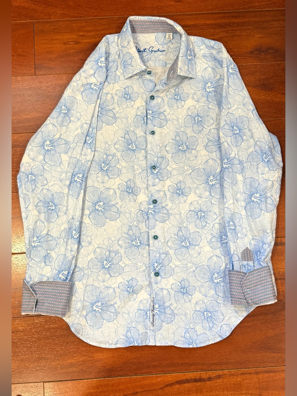 Robert Graham Pale Blue Floral Button-Up Shirt